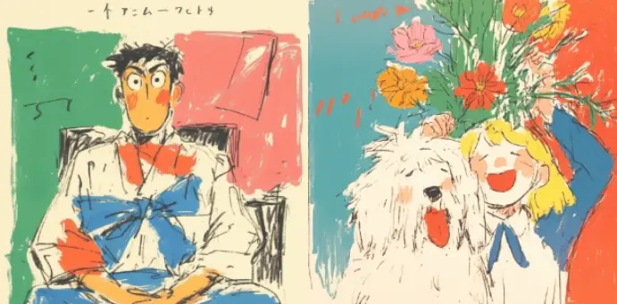 手绘温暖幽默家庭插画风MJ风格种子（sref代码分享）