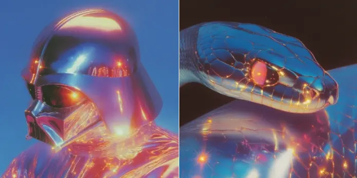 科幻未来感金属流光风MJ风格种子（sref代码分享）