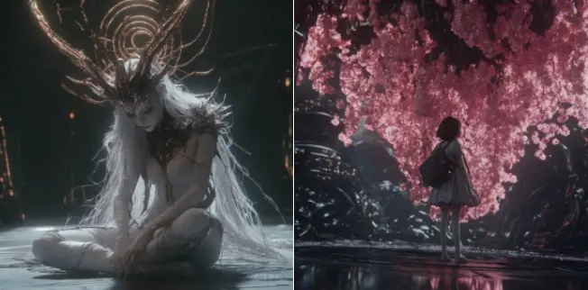 赛博朋克与哥特风融合梦幻美学MJ风格种子（sref代码分享）